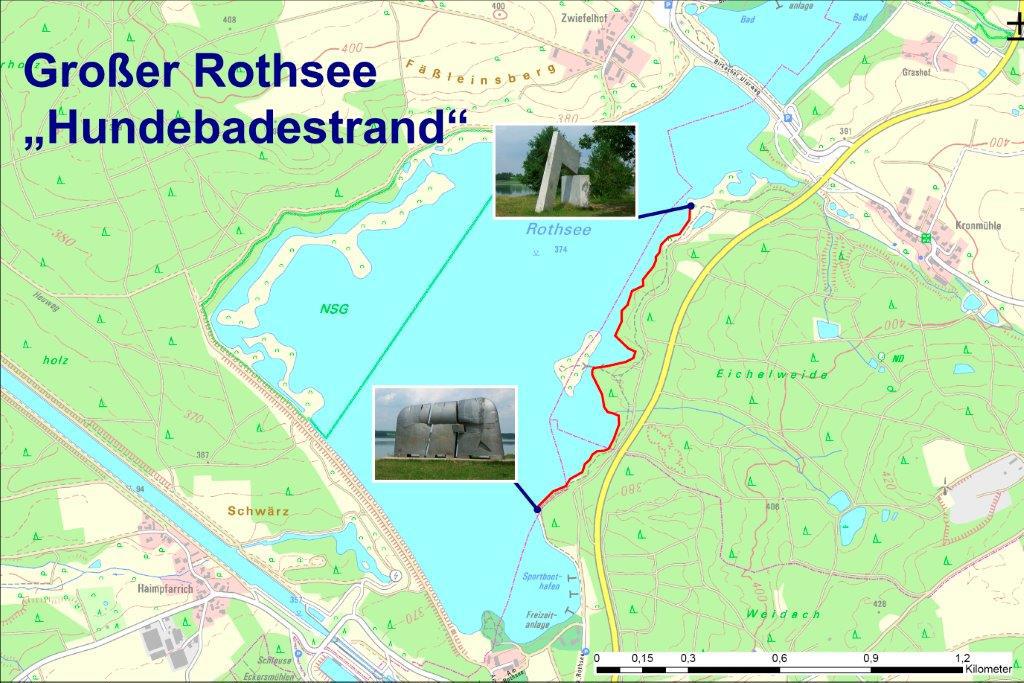 "Hundebadestrand" am Großen Rothsee